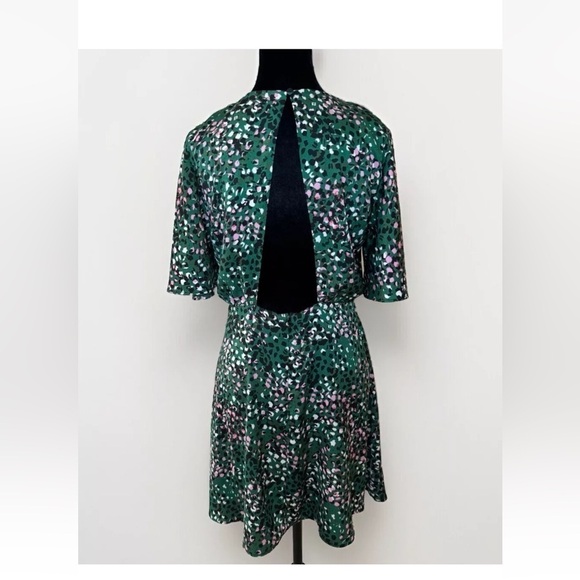 Topshop Dress Size 8 Pink Green Cutout Back Party Girly Wedding Guest Pretty EUC - Picture 2 of 10